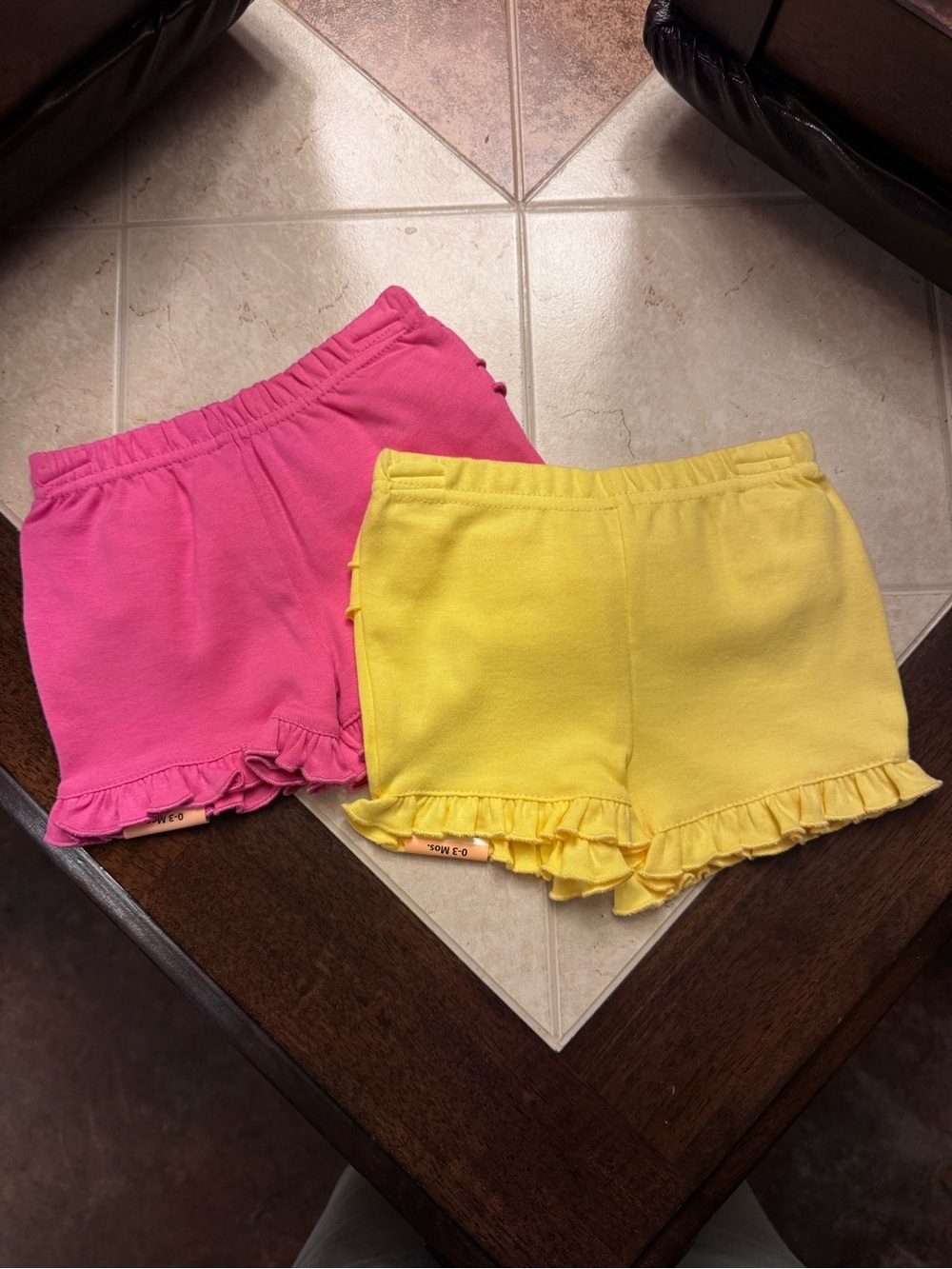 Garanimals Ruffle Hem Knit Shorts - Pink & Yellow